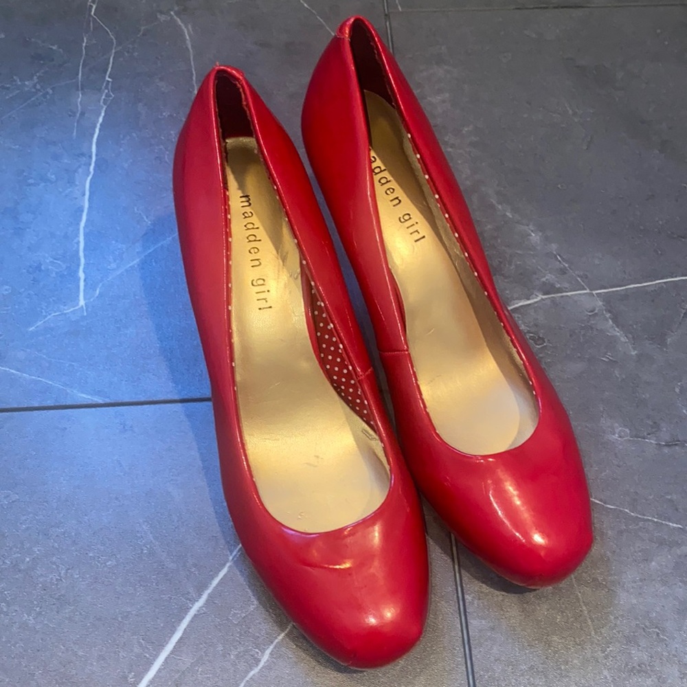 Bright Red Madden Girl Heels